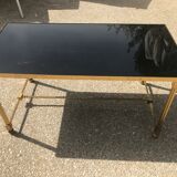 Table basse vintage néoclassique en laiton