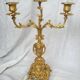 Pair of antique candelabra in gilded spelter – Louis XV style – 41 cm