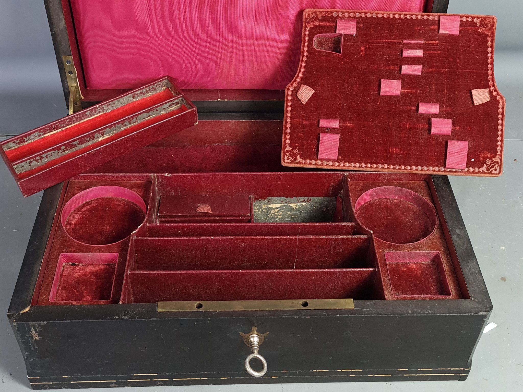 Old travel box for sewing and other Napoleon III