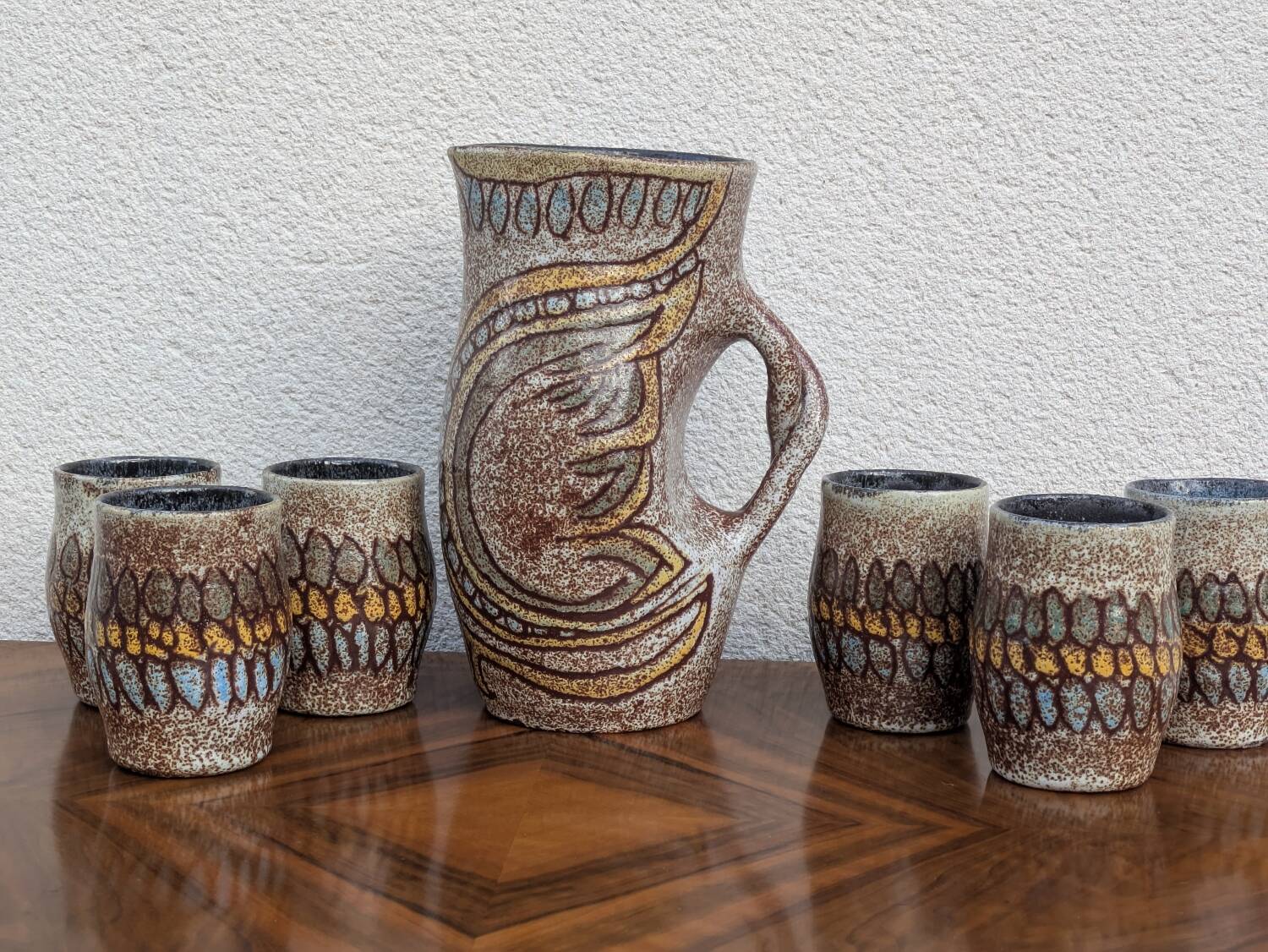 Vintage Accolay ceramic orangeade set, 1960s