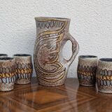 Vintage Accolay ceramic orangeade set, 1960s