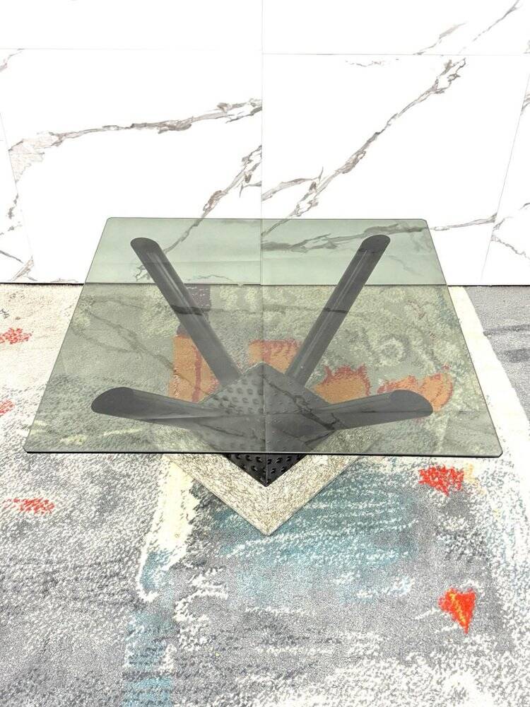 Marble and Metal Coffee Table, 1980s