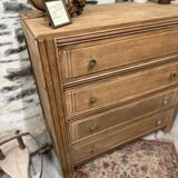 Superb 4-drawer chest of drawers from the 50s in raw wood