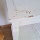 Console table in wood and white rattan