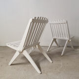 Pair of folding scissor chairs, 1950