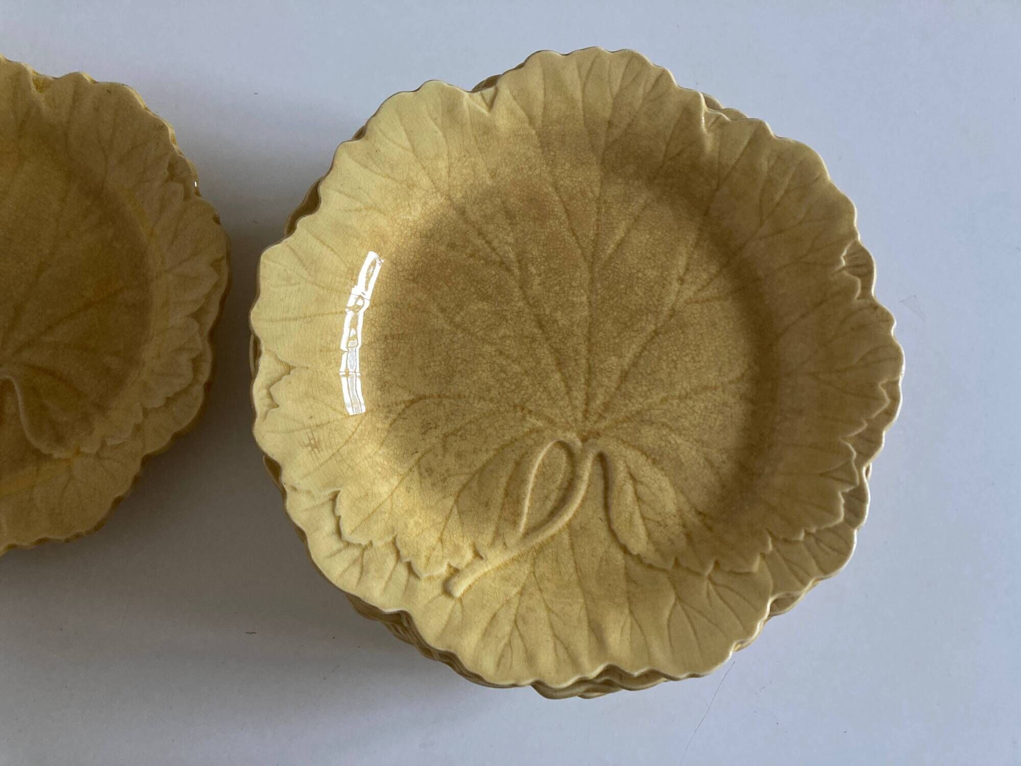 set of 11 Wedgwood vine plates English slip 19th