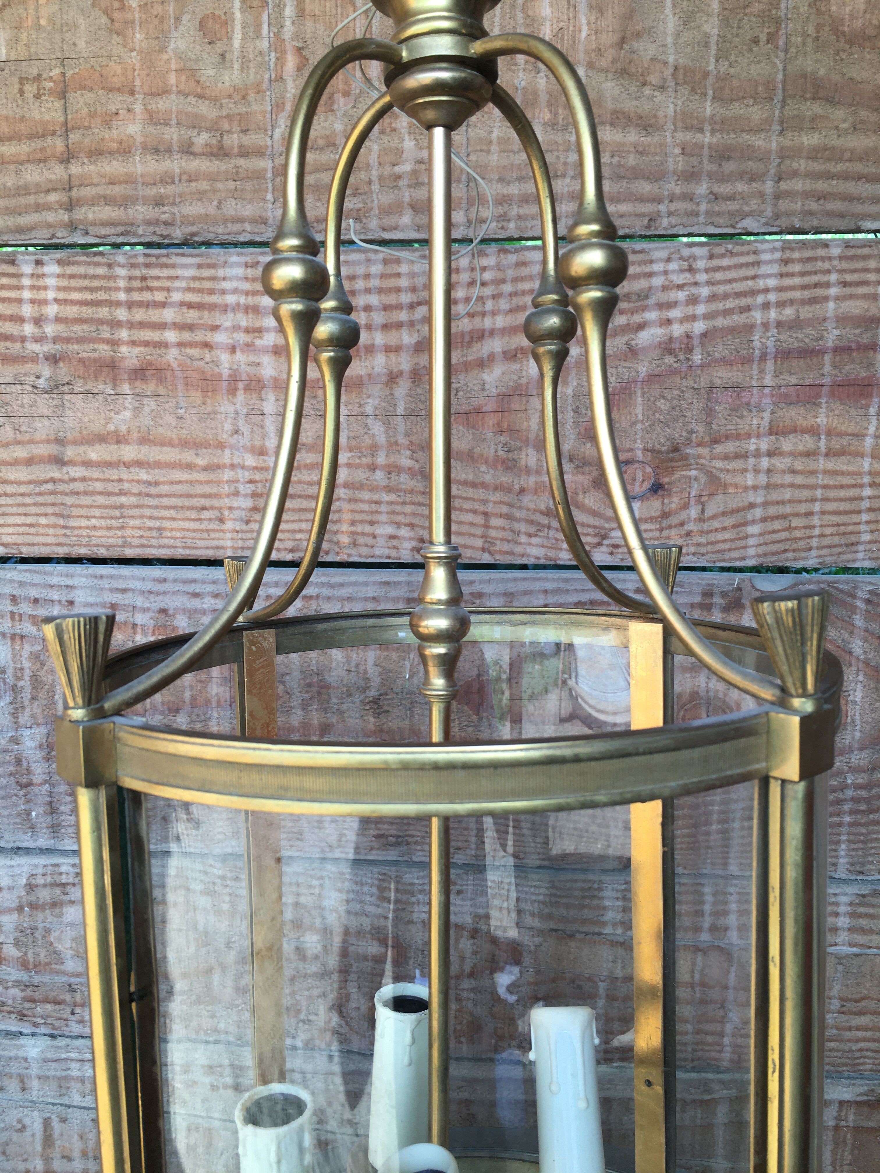 Golden bronze round lantern