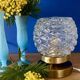 Vintage globe table lamp in moulded glass