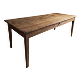 Antique French farmhouse dining table in oak and poplar, 1850–1900