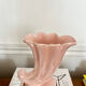 Duo of vintage iridescent ceramic vases