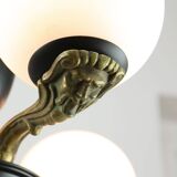 Lustre Art Déco en laiton et opaline, 1930