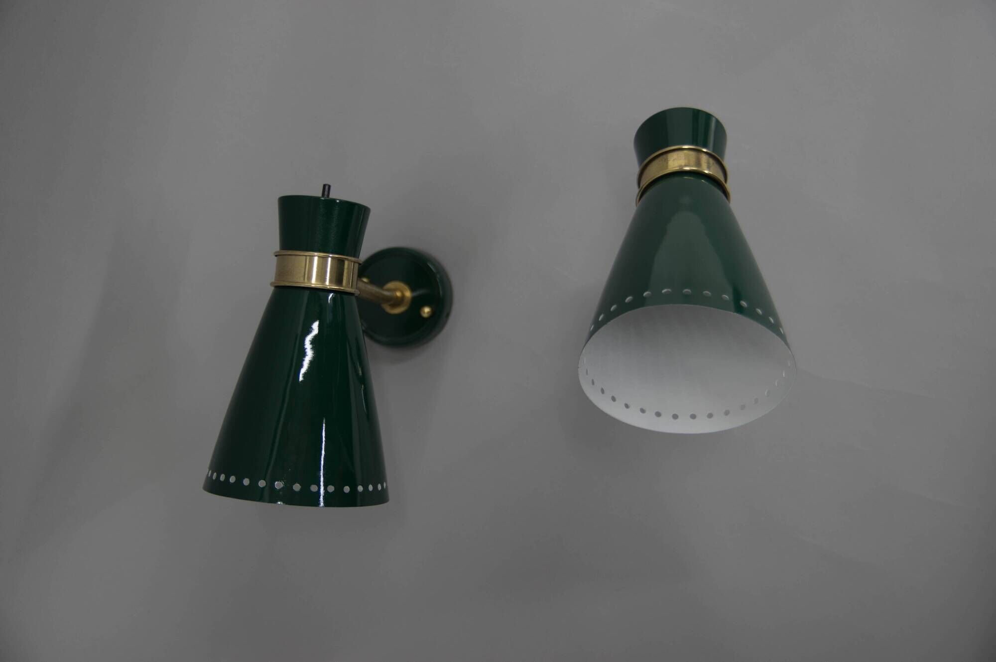 Two Flexible Wall Lamps by Napako in Stilnovo Style, 1960s, Restored