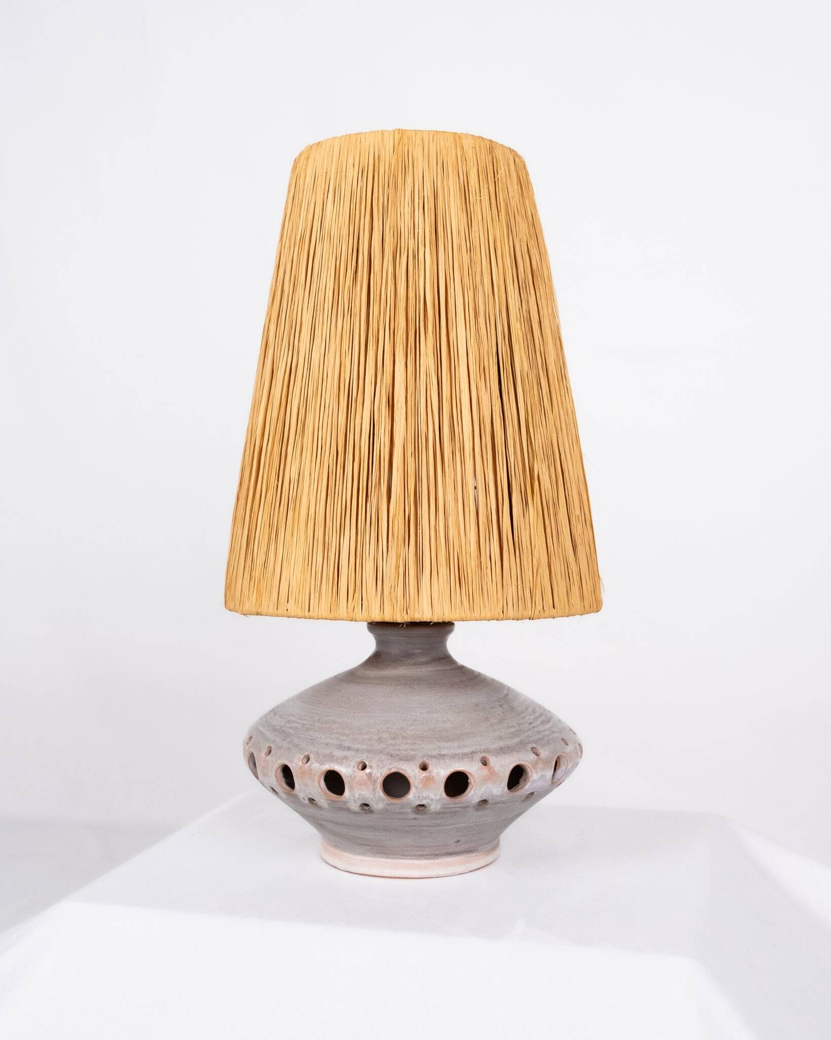 Lattice ceramic lamp, Georges Pelletier style, France, 1970s