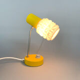 Lampe de chevet jaune et blanche jaune et blanche du milieu du siècle, années 1970