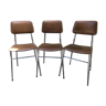 Serie de 3 chaises anciennes Tubmenager années 70