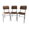 Series of 3 old Tubmenager  chairs 70s