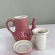 Vintage pink ceramic teapot