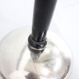 1950s Industrial Chrome & Wood Table Lamp with Ceramic Switch, Czechoslovakia