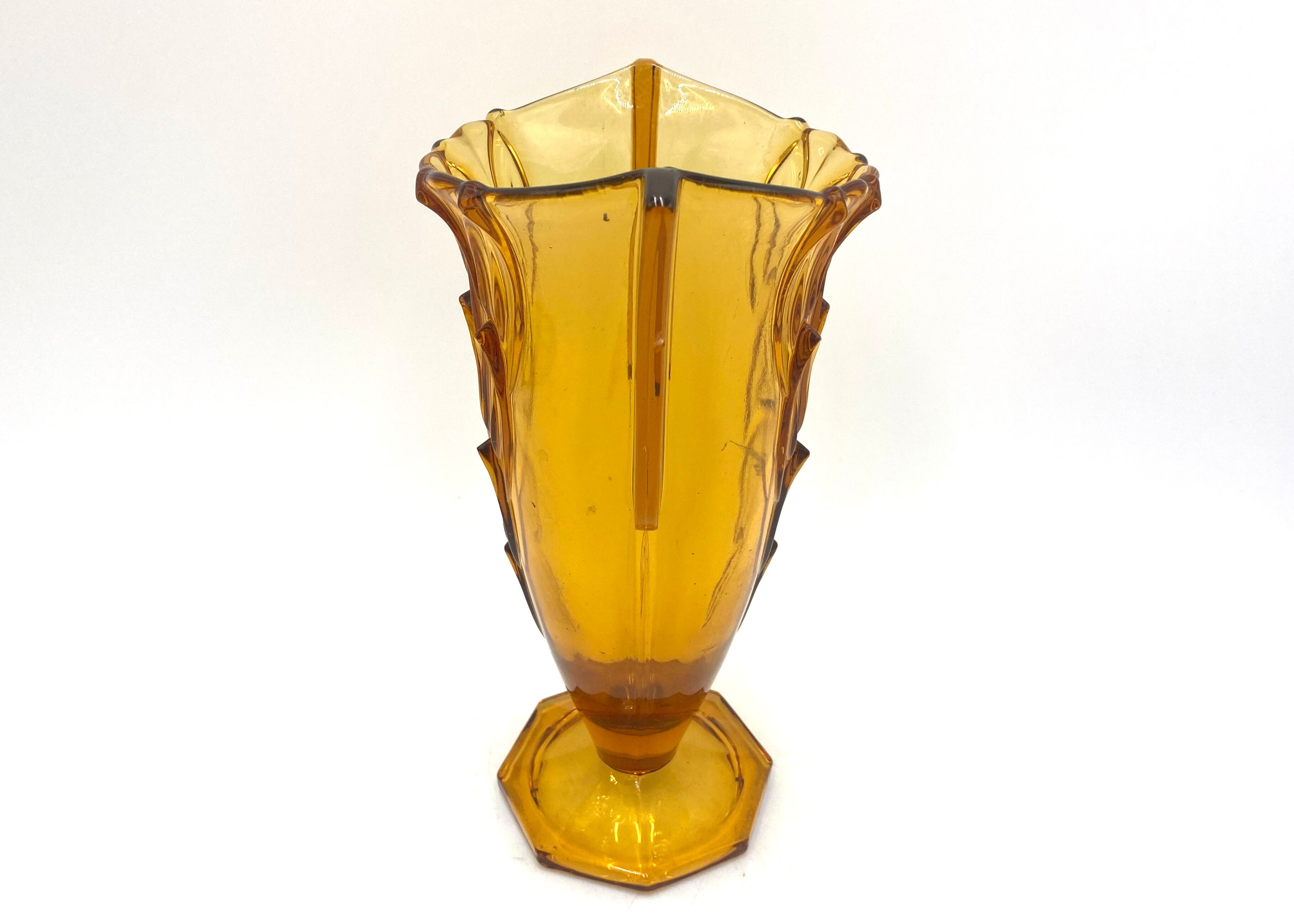 Art deco vase, stölzle hermanova hut, czech republic, 1930s