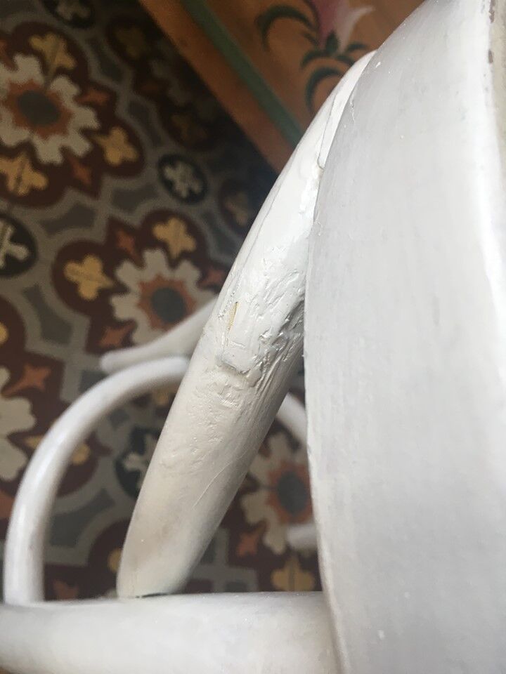 Bistro stool stamped C T C.