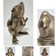 Patinated brass sculptural frog 60s