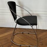 Leather and chrome steel chair - Linda by Arrben