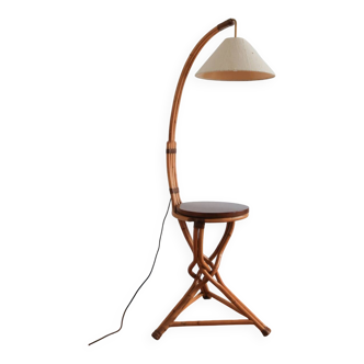 Vintage bamboo floor lamp