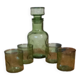 Carafe and vintage bubbled glass