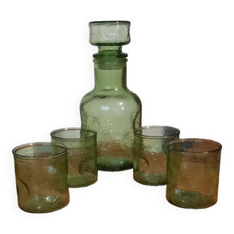 Carafe and vintage bubbled glass