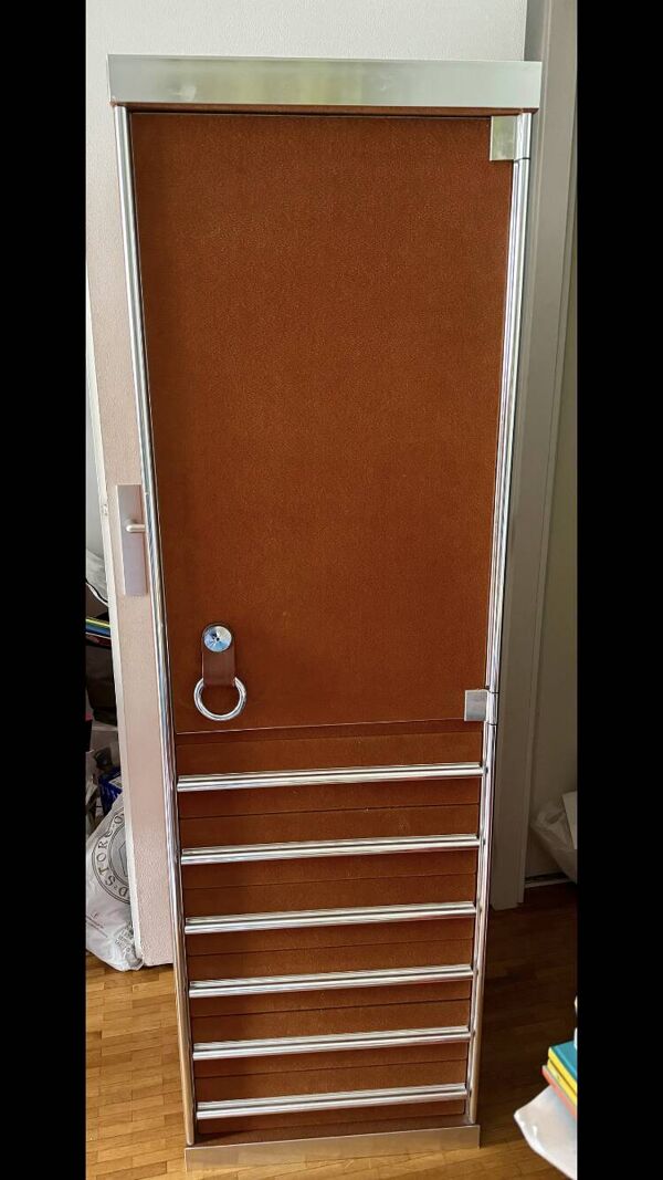 armoire Guido Faleschini pour Hermès - années 70 - aluminium & feutr