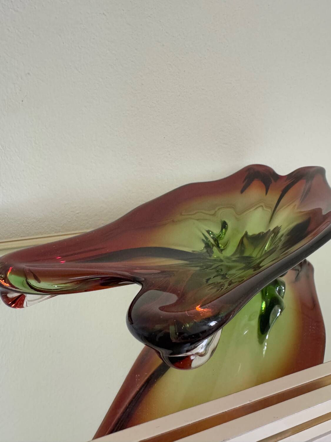 Large Murano crystal bowl from the 60s
