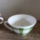 2 cups saucers Square Yellow Green Vintage