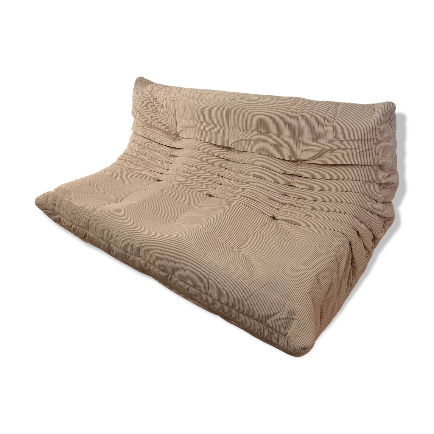 Contemporary 3-seater sofa in corduroy style Ligne Roset.
