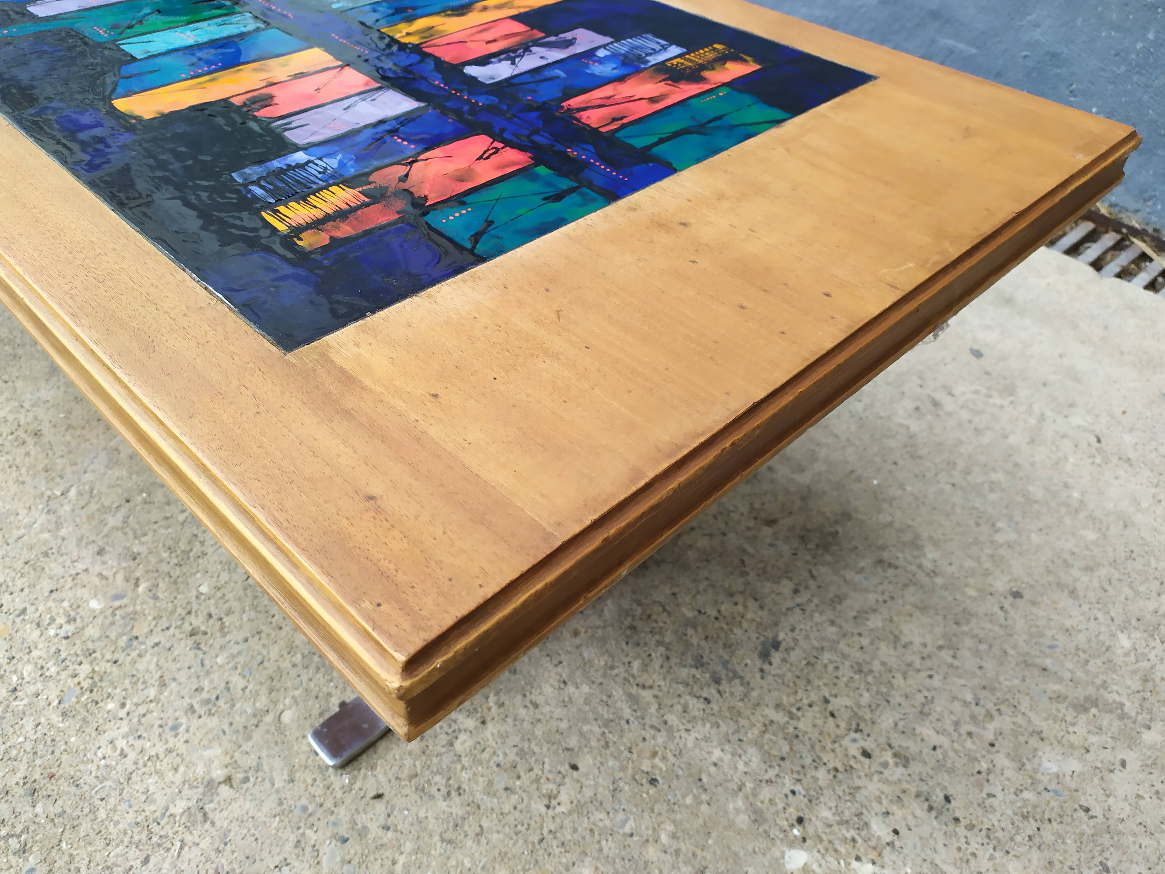 Vintage ceramic coffee table 1m60