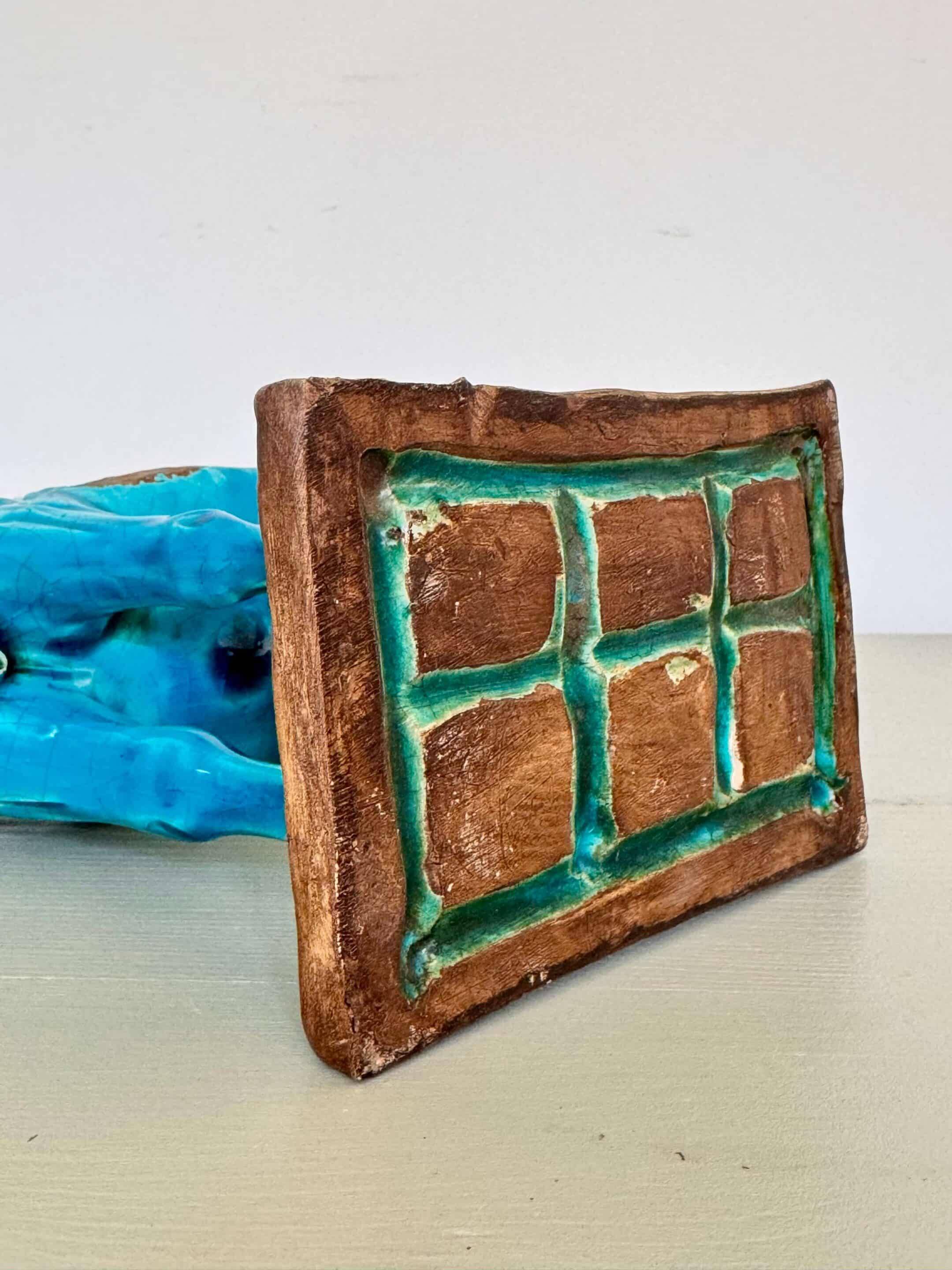 Sculpture of a Tang horse in turquoise blue earthenware