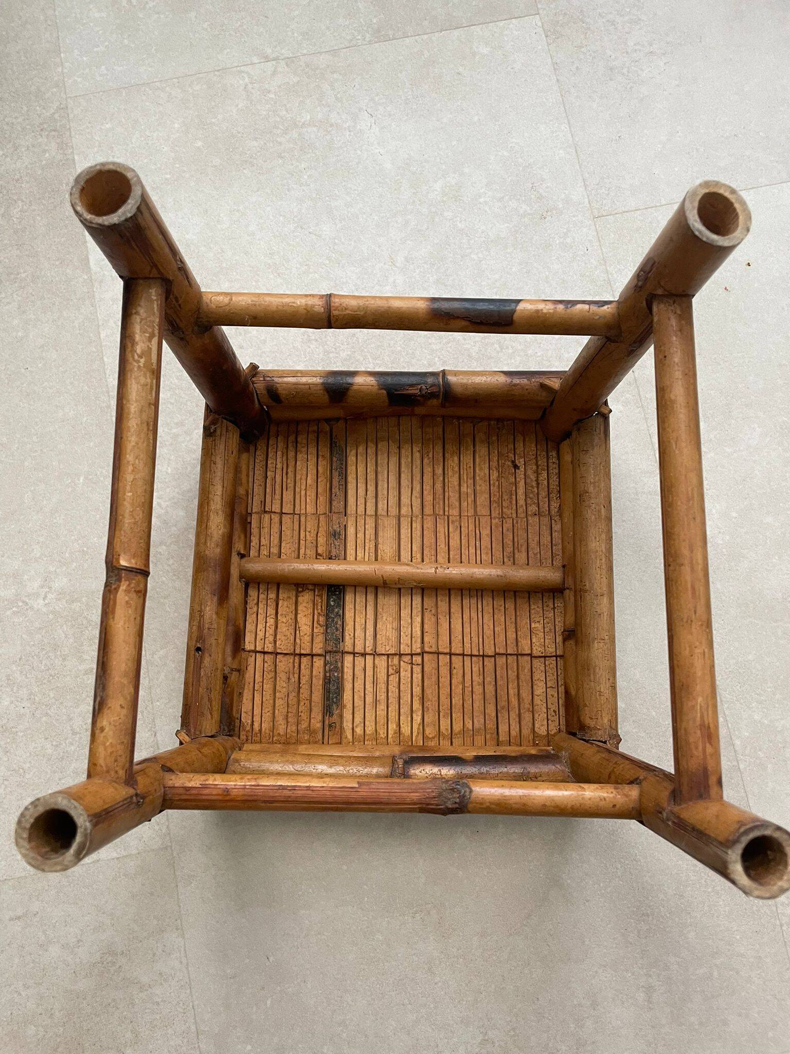 Tabouret bambou /osier vintage