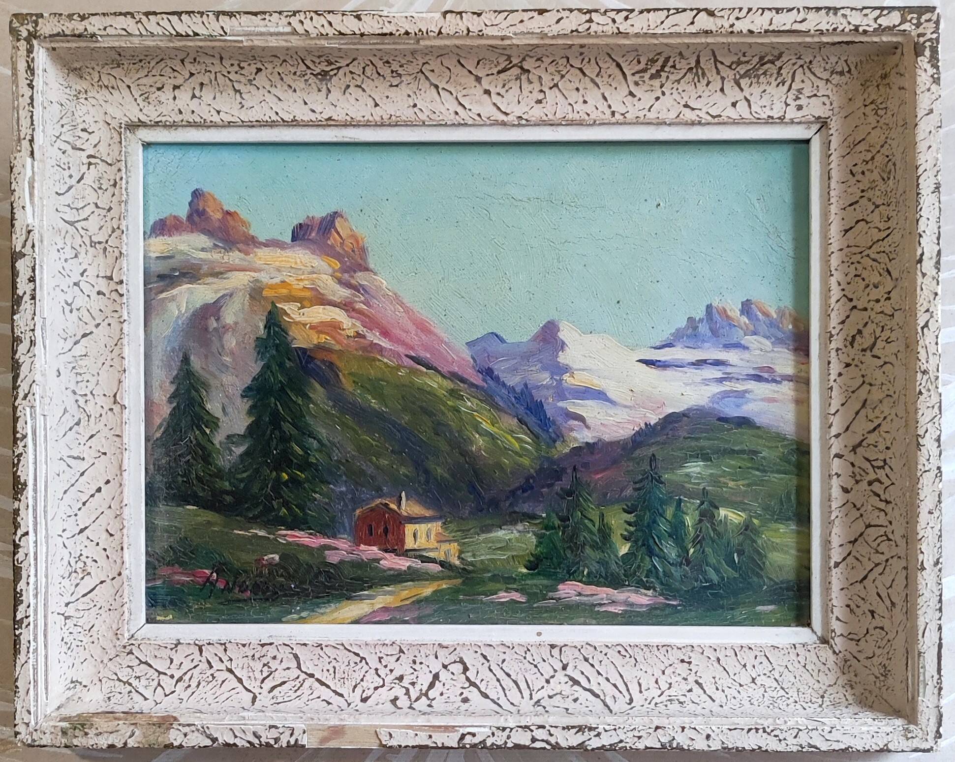 Louis ANDREY, mountain landscape, oil on canvas signed