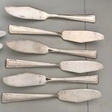 Silver metal art deco cutlery set J.Perrin