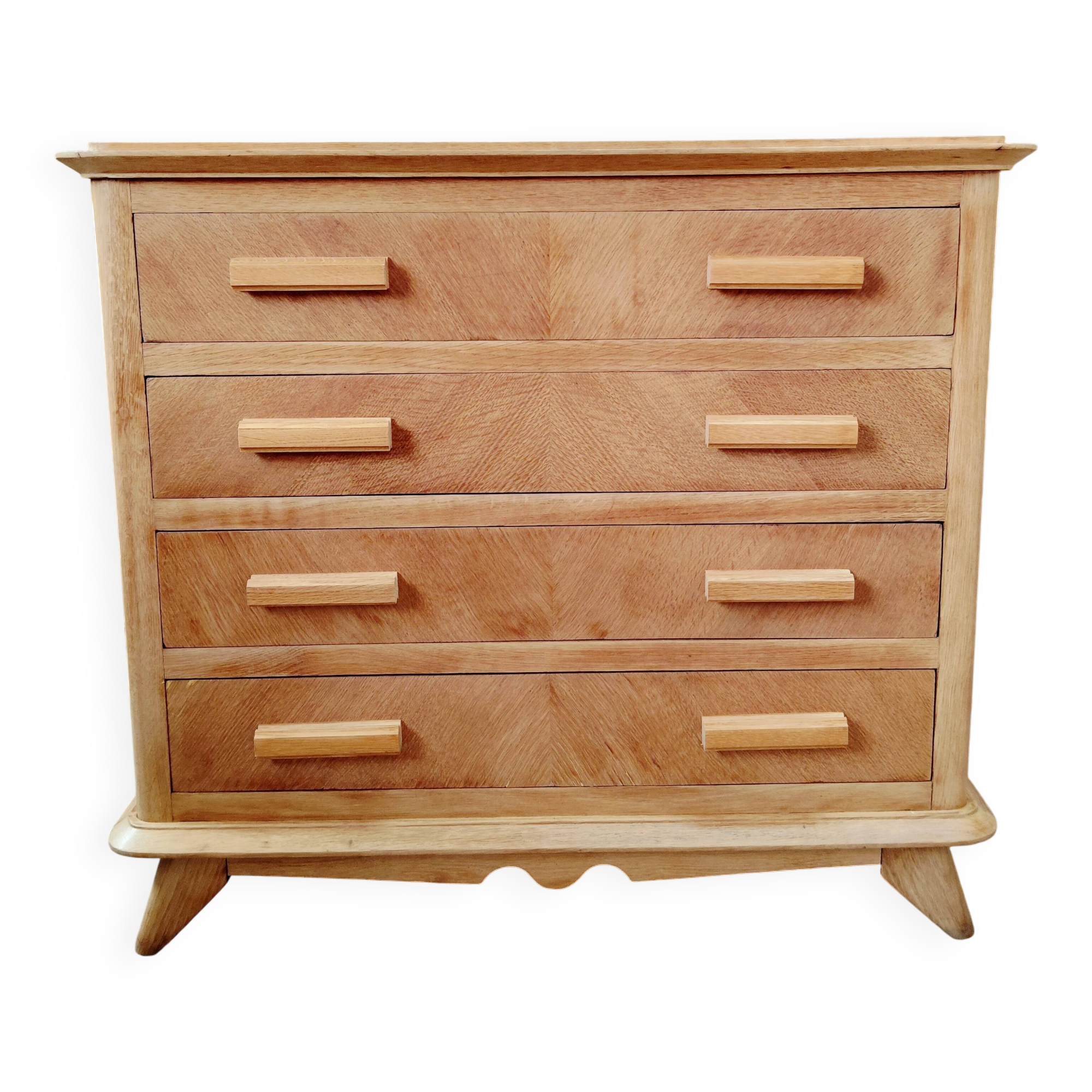 Vintage light oak chest of drawers
