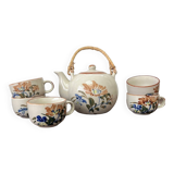 Teapot + 5 vintage cups