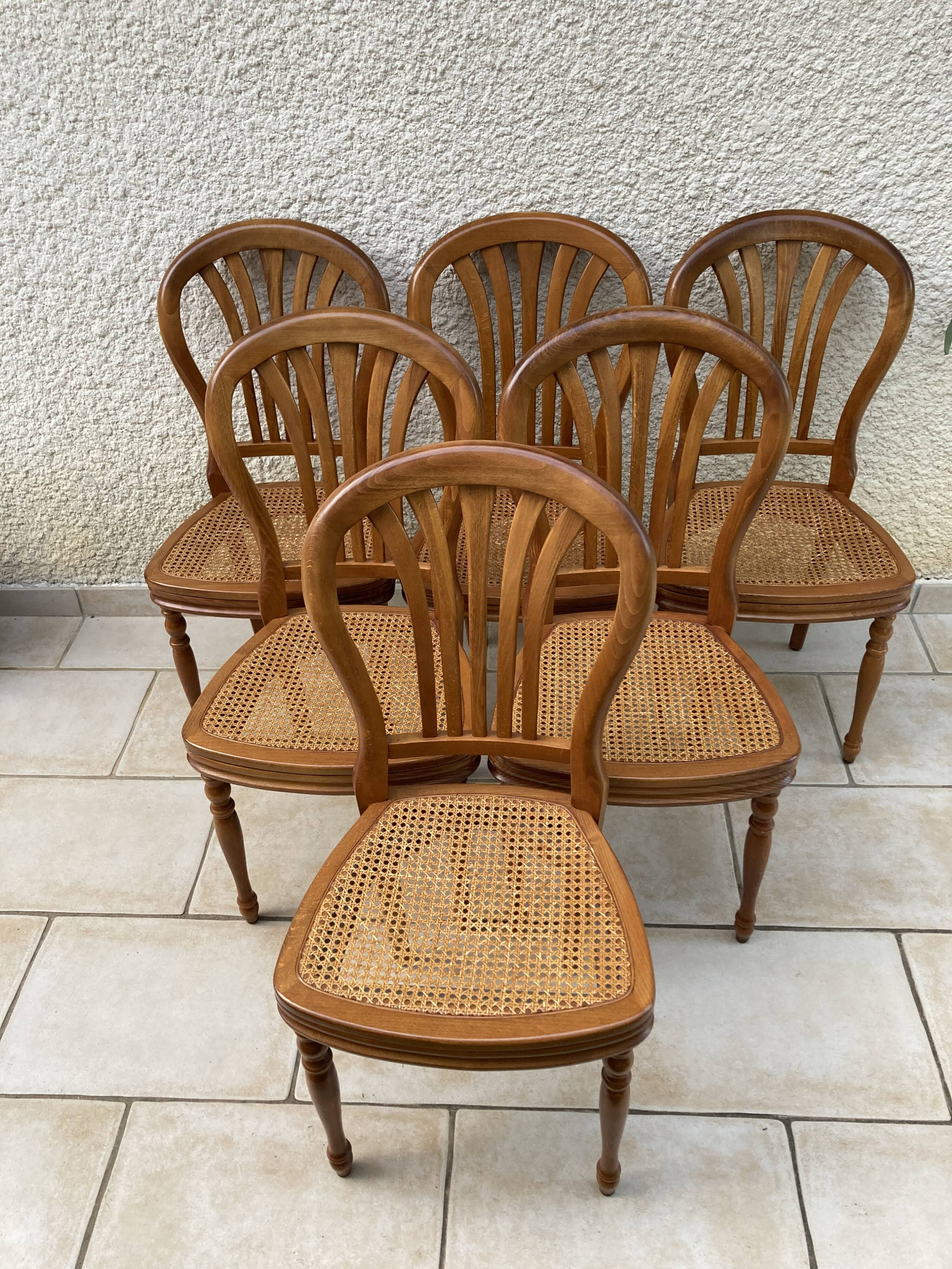 Série de 6 chaises louis philippe montgolfière