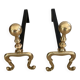 Old pair of brass andirons