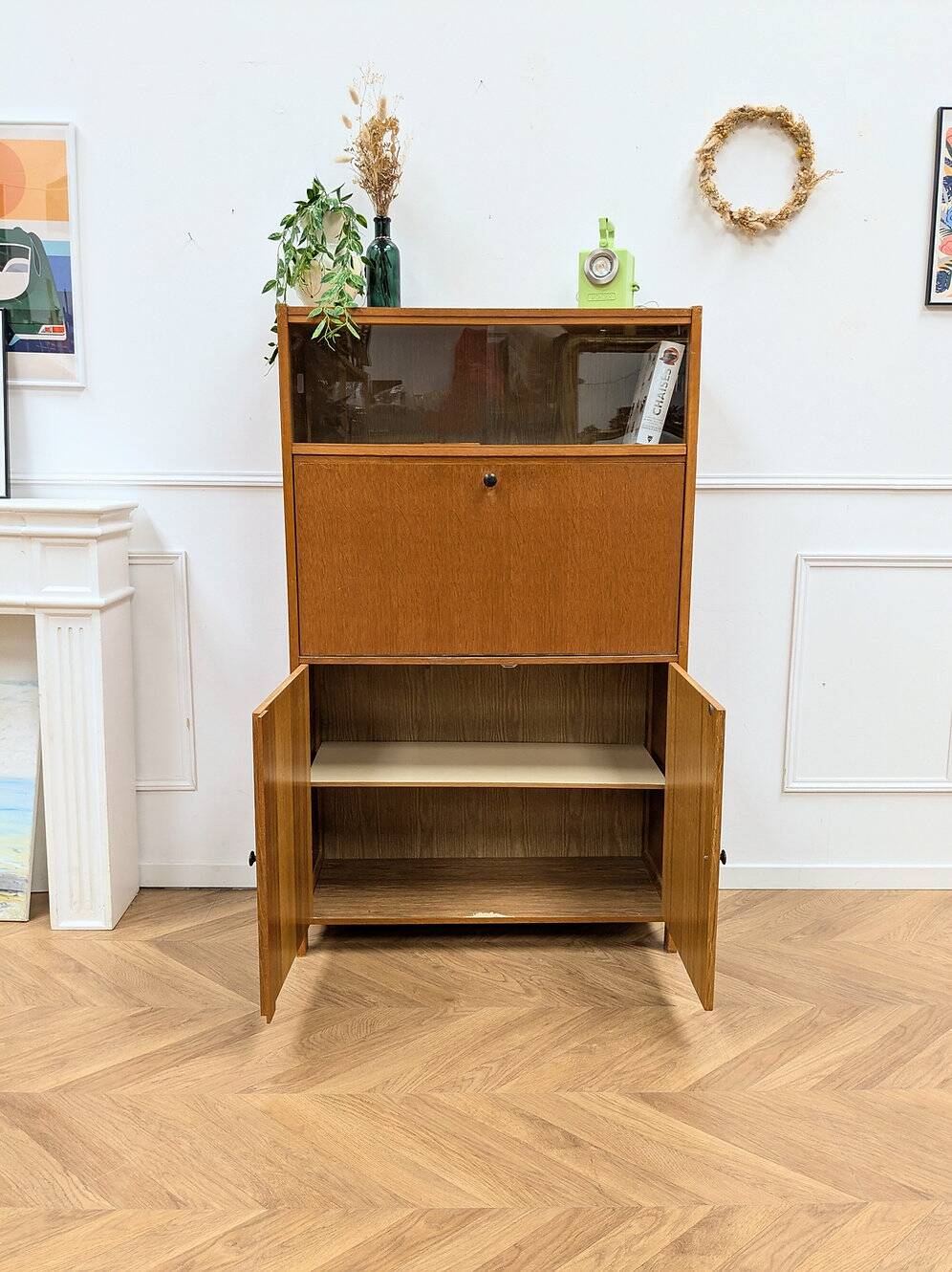 Vintage oak secretary
