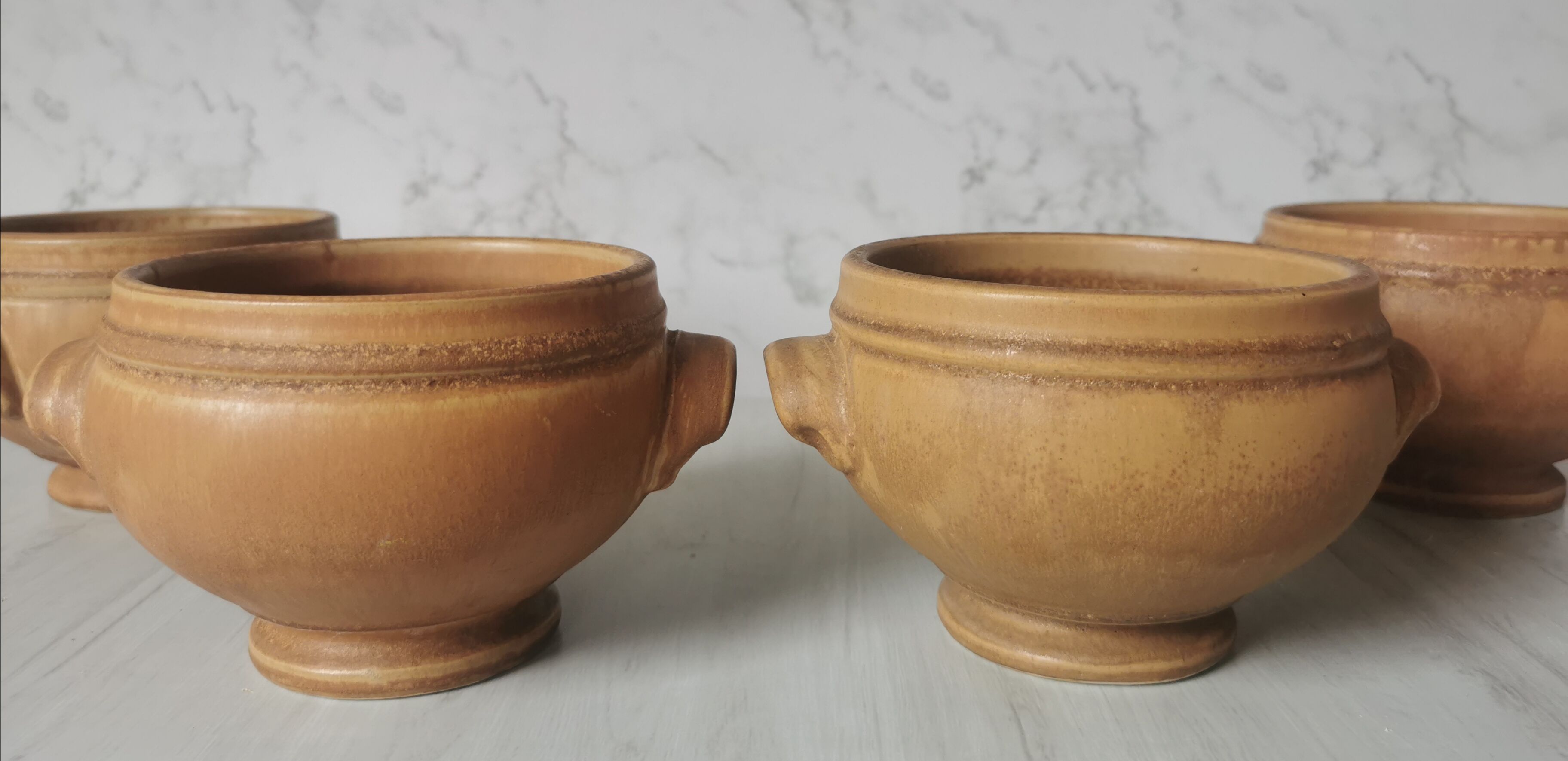 Vintage eared sandstone bowls