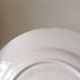 Suite assiettes Terre de Fer décor vert fleurettes St Amand