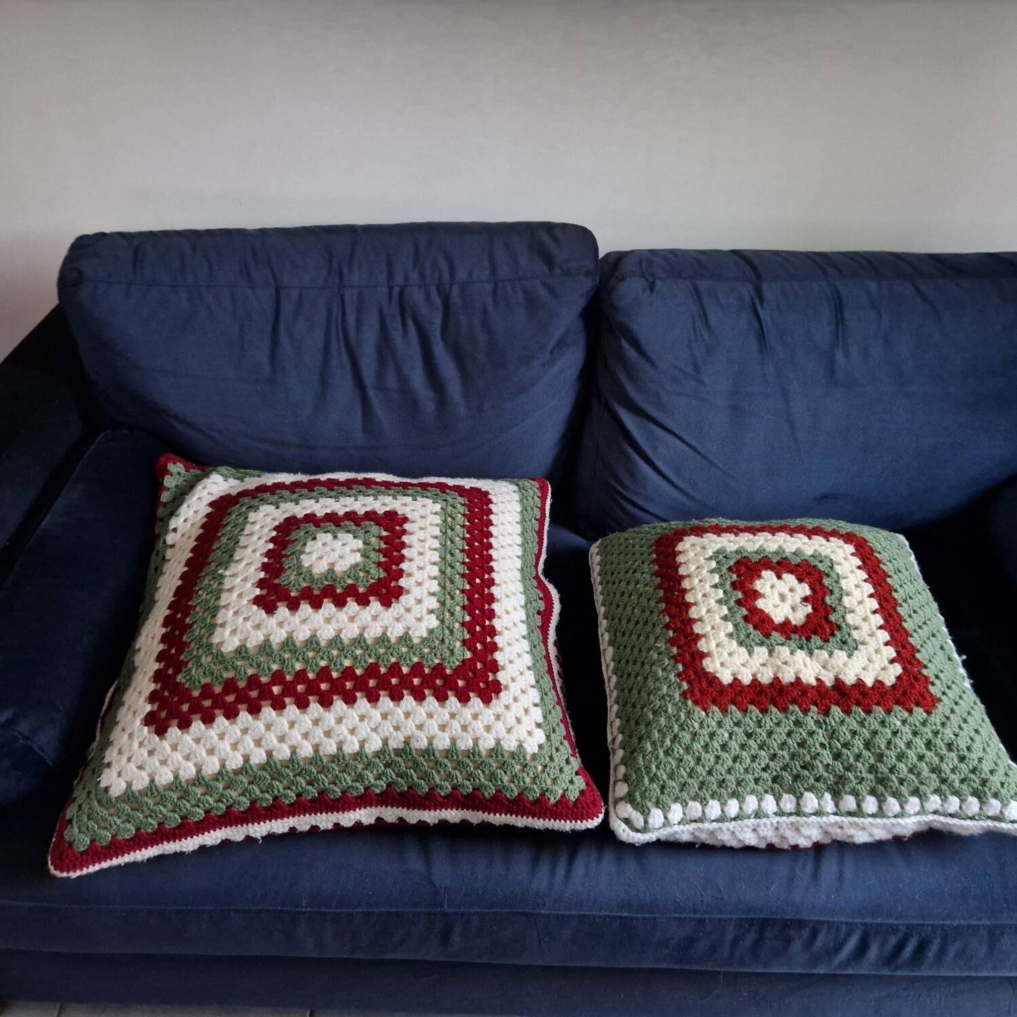 Retro crochet cushions