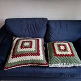Retro crochet cushions