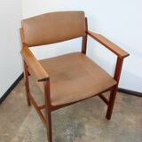 1960s Scandinavian armchair – rosewood, leather, vintage