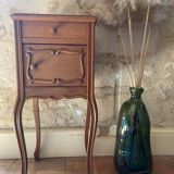 Bedside table Louis XV of the 1930s in walnut and marble top