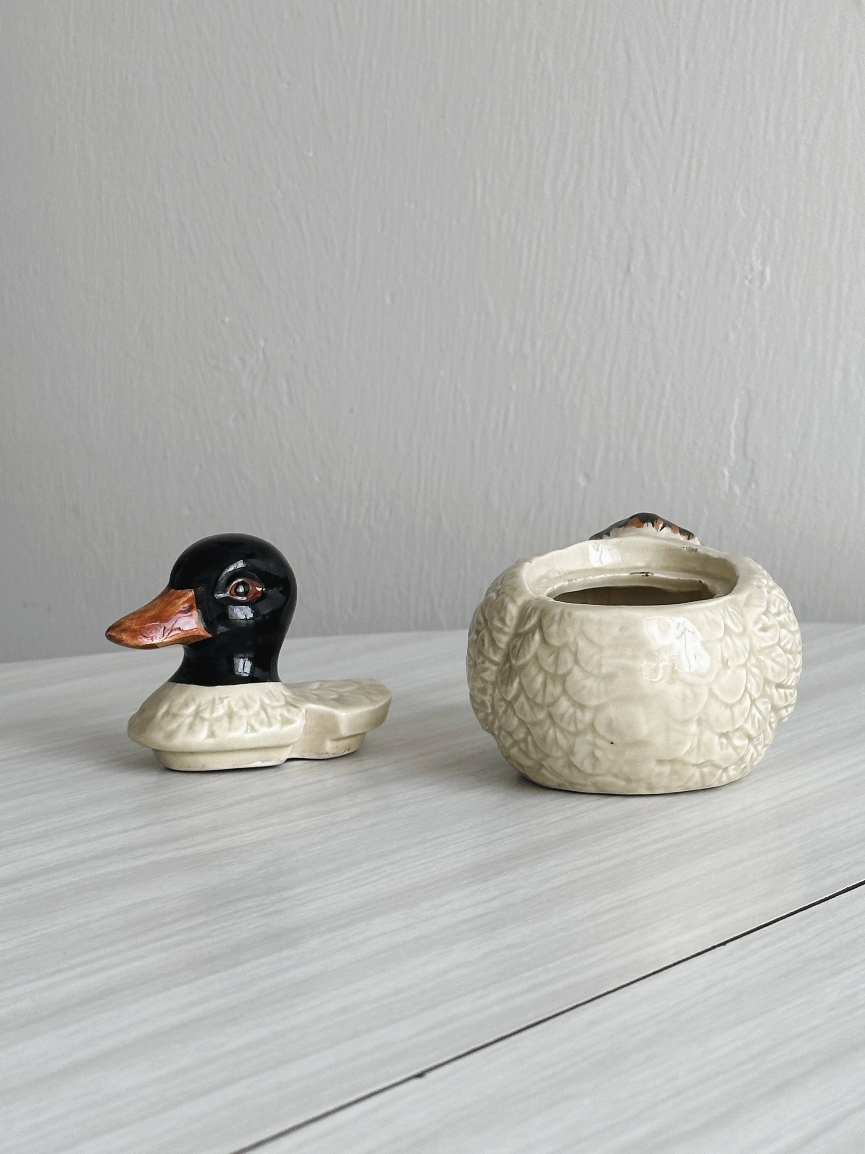 Duck mustard pot, kitchen decor, small jam pot.